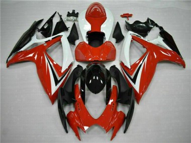 Rouge Blanc Carénages Suzuki GSXR 600 / 750 K6 2006-2007 Abordables
