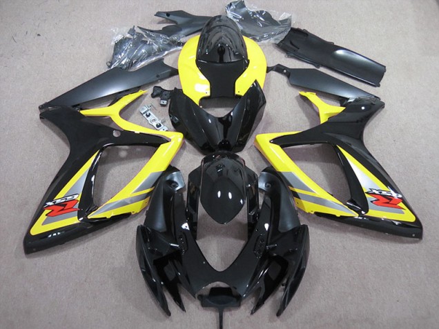 Noir Jaune Carénage Suzuki GSXR 600 K6 2006-2007 Noir Jaune Carénage Suzuki GSXR 600 K6 2006-2007