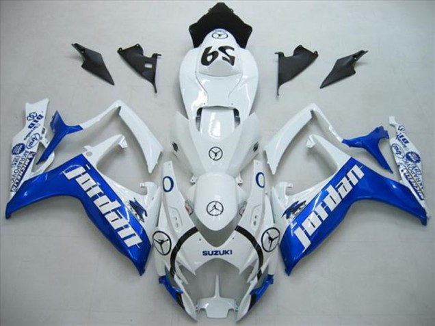 Blanc Bleu Jordan Carénage Suzuki GSXR 600 K6 2006-2007 Blanc Bleu Jordan Carénage Suzuki GSXR 600 K6 2006-2007