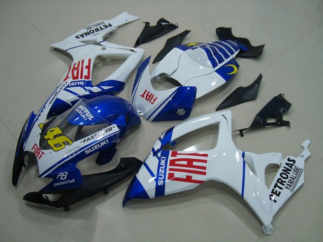 Bleu Blanc Fiat 46 Carénage Suzuki GSXR 750 K6 2006-2007 Bleu Blanc Fiat 46 Carénage Suzuki GSXR 750 K6 2006-2007