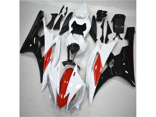 Rouge Blanc Noir Carénage Yamaha R6 2006-2007