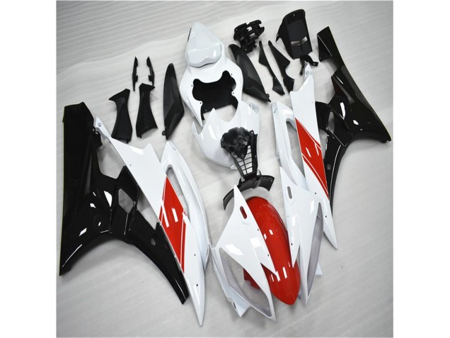 Rouge Blanc Noir Carénage Yamaha R6 2006-2007