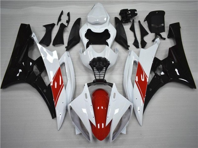 Rouge Blanc Noir Carénage Yamaha R6 2006-2007