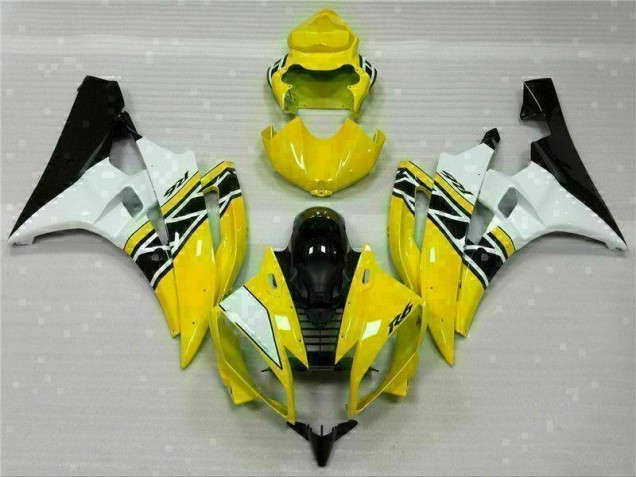 Jaune Blanc Noir Carénages Yamaha R6 2006-2007
