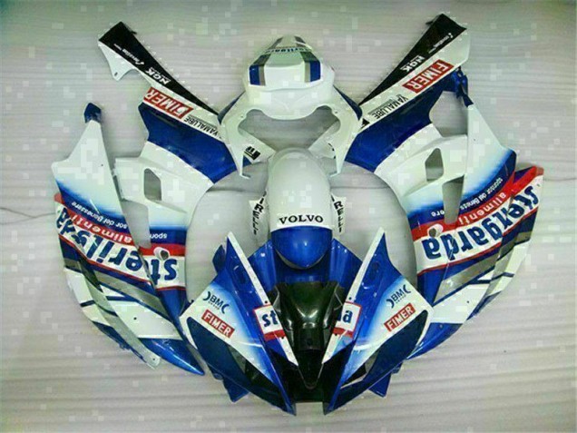 Blanc Bleu Carénages Yamaha R6 2006-2007