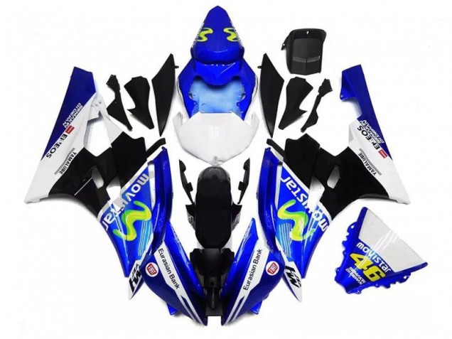 Bleu Noir Blanc Carénage Yamaha R6 2006-2007