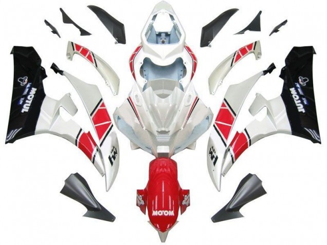 Blanc Rouge Noir Carénage Yamaha R6 2006-2007