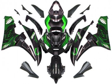 Noir Vert Flamme Carénage Yamaha R6 2006-2007 Abordables