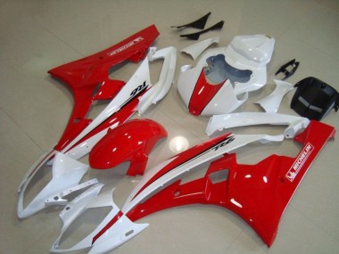 Rouge Blanc Carénage Yamaha R6 2006-2007 Abordables