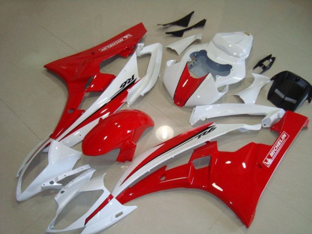 Rouge Blanc Carénage Yamaha R6 2006-2007