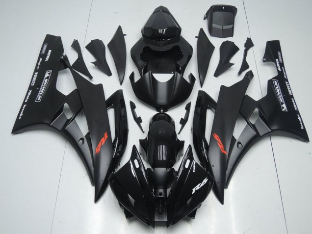 Noir Mat et Noir Brillant Carénage Yamaha R6 2006-2007 Noir Mat et Noir Brillant Carénage Yamaha R6 2006-2007