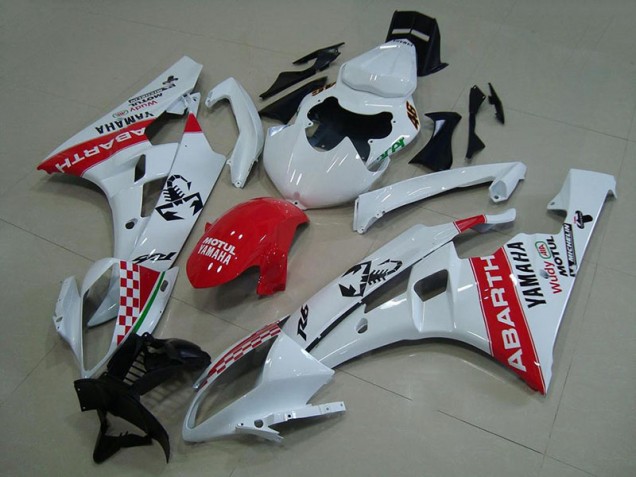 Blanc Rouge Abarth Carénage Yamaha R6 2006-2007