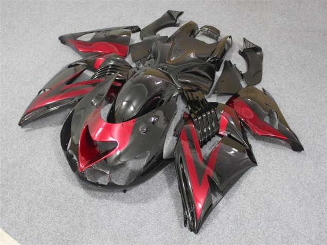 Noir Rouge Carénages Kawasaki ZX14R ZZR 1400 2006-2011