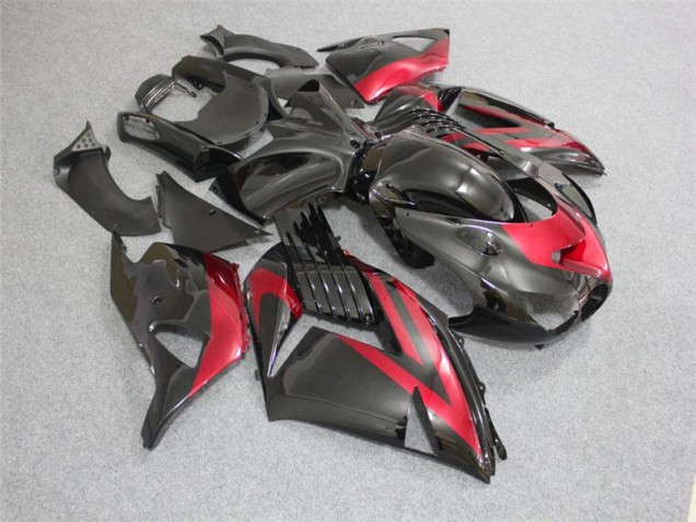 Noir Rouge Carénages Kawasaki ZX14R ZZR 1400 2006-2011