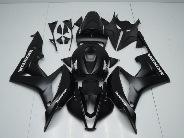 Noir Mat avec Blanc Décalque Carénage Honda CBR 600 RR 2007-2008