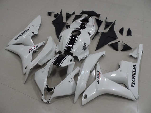 Blanc Nacré avec Noir Bande Carénage Honda CBR 600 RR 2007-2008