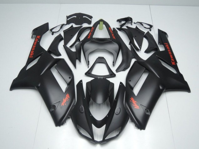 Noir Mat avec Rouge Décalque Carénage Kawasaki ZX6R 2007-2008 Noir Mat avec Rouge Décalque Carénage Kawasaki ZX6R 2007-2008