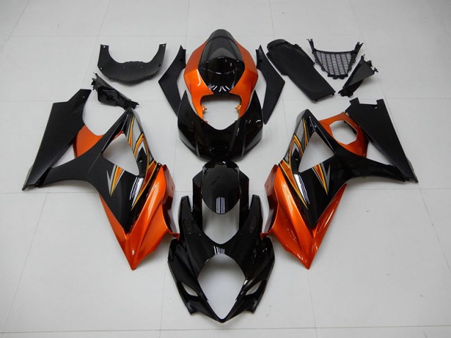 Orange Noir Carénage Suzuki GSXR 1000 K7 2007-2008 Orange Noir Carénage Suzuki GSXR 1000 K7 2007-2008