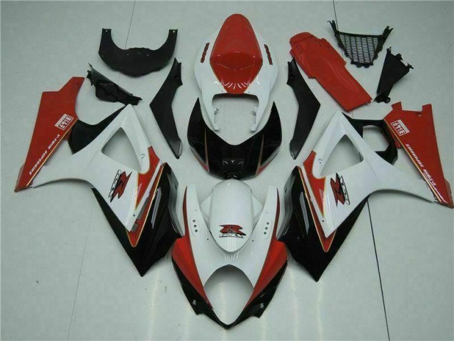 Rouge Blanc Carénages Suzuki GSXR 1000 K7 2007-2008 Rouge Blanc Carénages Suzuki GSXR 1000 K7 2007-2008