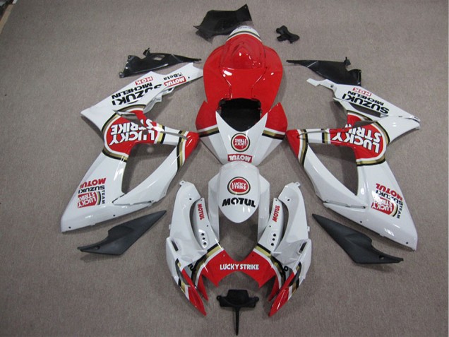 Blanc Lucky Strike Rouge Motul Carénage Suzuki GSXR 1000 K5 2005-2006