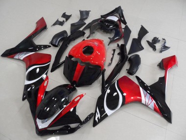 Noir Rouge Brillant Carénage Yamaha R1 2007-2008 Abordables
