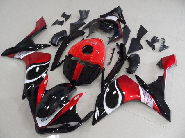 Noir Rouge Brillant Carénage Yamaha R1 2007-2008 Noir Rouge Brillant Carénage Yamaha R1 2007-2008