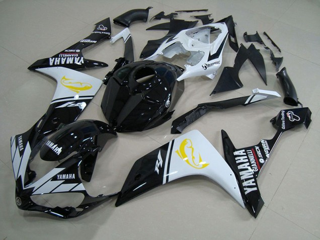 Noir Blanc Dolphin Carénage Yamaha R1 2007-2008 Noir Blanc Dolphin Carénage Yamaha R1 2007-2008