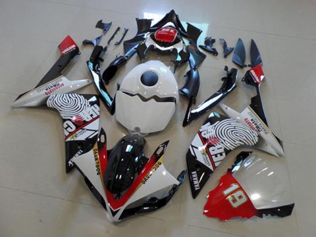 Noir Blanc Rouge Carénage Yamaha R1 2007-2008