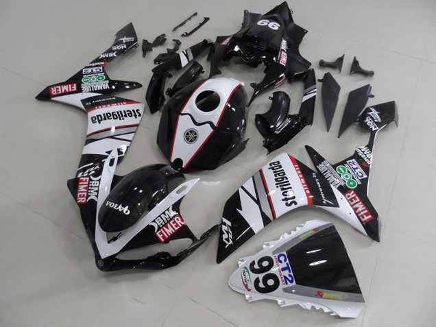 Noir Blanc Décalque Packs Carénage Yamaha R1 2007-2008 Noir Blanc Décalque Packs Carénage Yamaha R1 2007-2008