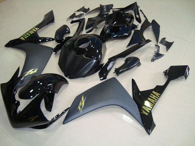 Noir Mat Or Carénage Yamaha R1 2007-2008 Noir Mat Or Carénage Yamaha R1 2007-2008