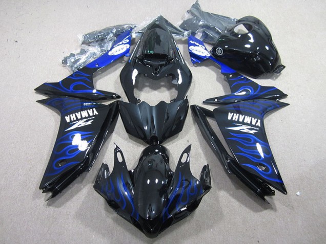 Noir avec Bleu Flamme Carénage Yamaha R1 2007-2008 Noir avec Bleu Flamme Carénage Yamaha R1 2007-2008