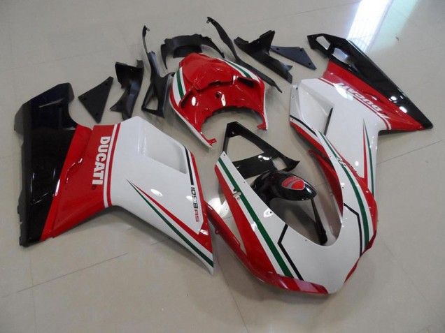 Rouge Blanc Carénages Ducati 848 1098 1198 2007-2014 Rouge Blanc Carénages Ducati 848 1098 1198 2007-2014