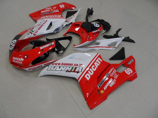 Orange Banner 69 Carénage Ducati 848 1098 1198 2007-2014 Orange Banner 69 Carénage Ducati 848 1098 1198 2007-2014