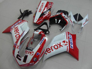 Blanc Rouge Xerox Carénages Ducati 848 1098 1198 2007-2014 Abordables