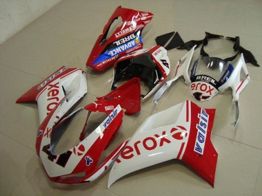 Blanc Rouge Xerox Carénage Ducati 848 1098 1198 2007-2014 Abordables