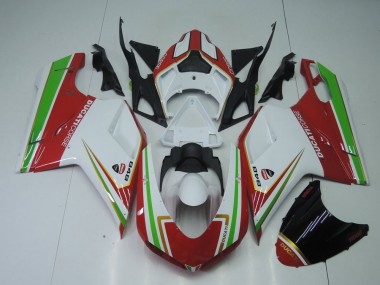 Rouge Blanc et Vert Carénage Ducati 848 1098 1198 2007-2014 Abordables
