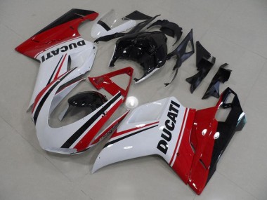 Rouge Blanc Noir Carénage Ducati 848 1098 1198 2007-2014 Abordables