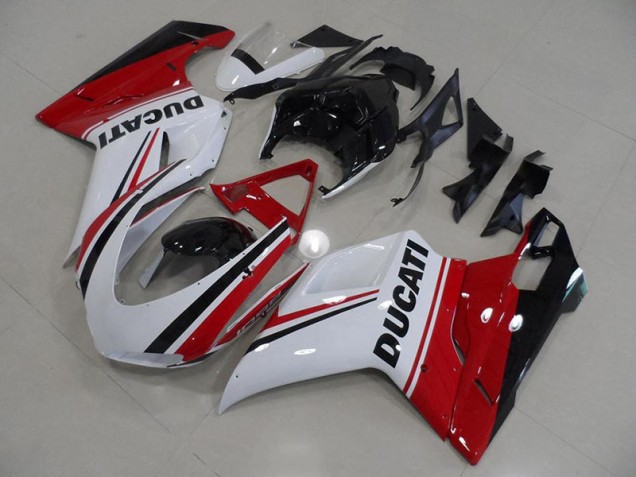 Rouge Blanc Noir Carénage Ducati 848 1098 1198 2007-2014 Rouge Blanc Noir Carénage Ducati 848 1098 1198 2007-2014