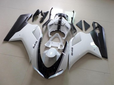 Blanc et Noir Bande Carénage Ducati 848 1098 1198 2007-2014 Abordables