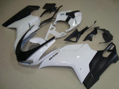 Blanc Noir Mat Carénage Ducati 848 1098 1198 2007-2014 Abordables