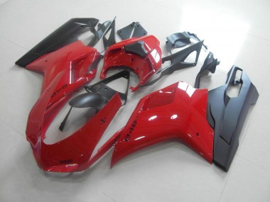 Rouge Noir Carénage Ducati 848 1098 1198 2007-2014 Abordables
