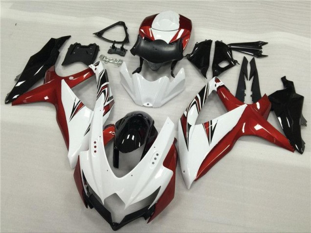 Blanc Rouge Noir Carénage Suzuki GSXR 600 / 750 K8 2008-2010 Blanc Rouge Noir Carénage Suzuki GSXR 600 / 750 K8 2008-2010