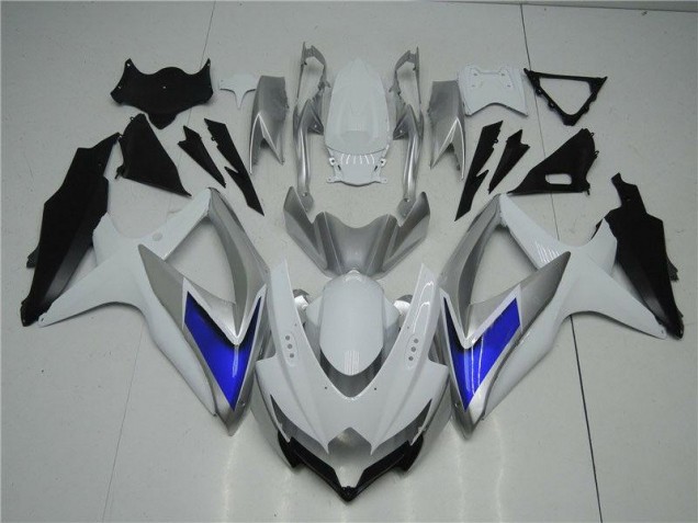 Blanc Argent Bleu Carénage Suzuki GSXR 600 / 750 K8 2008-2010 Blanc Argent Bleu Carénage Suzuki GSXR 600 / 750 K8 2008-2010
