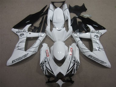 Blanc Noir Corona Extra Motul Carénage Suzuki GSXR 600 K8 2008-2010 Abordables