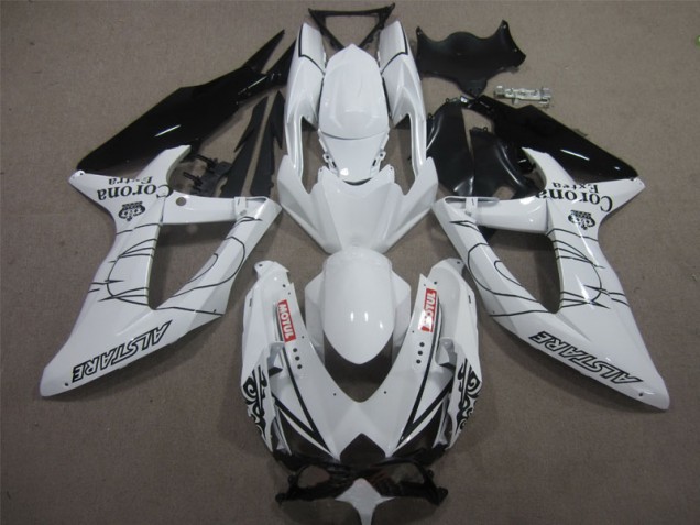 Blanc Noir Corona Extra Motul Carénage Suzuki GSXR 600 K8 2008-2010 Blanc Noir Corona Extra Motul Carénage Suzuki GSXR 600 K8 2008-2010