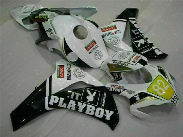 Blanc Noir Playboy Carénage Honda CBR 1000 RR 2008-2011 Blanc Noir Playboy Carénage Honda CBR 1000 RR 2008-2011
