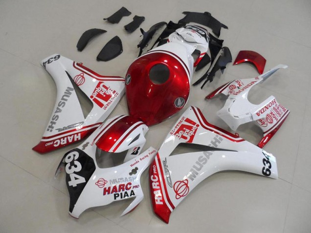 Blanc Rouge HARC Pro PIAA 634 Carénages Honda CBR 1000 RR 2008-2011