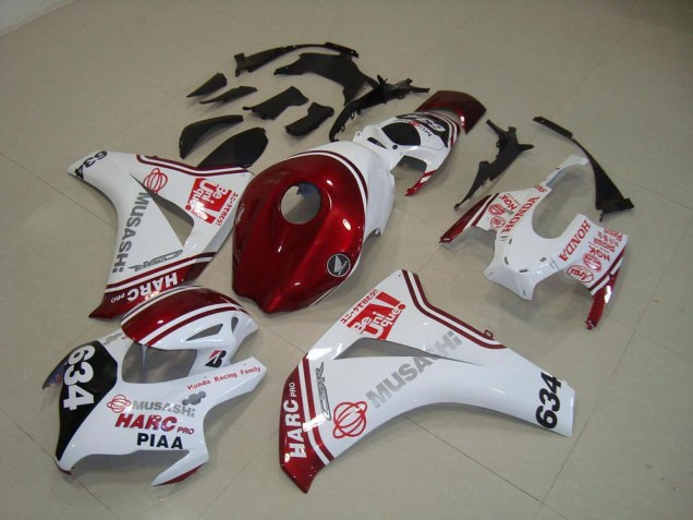 Blanc Rouge HARC Pro PIAA 634 Carénage Honda CBR 1000 RR 2008-2011