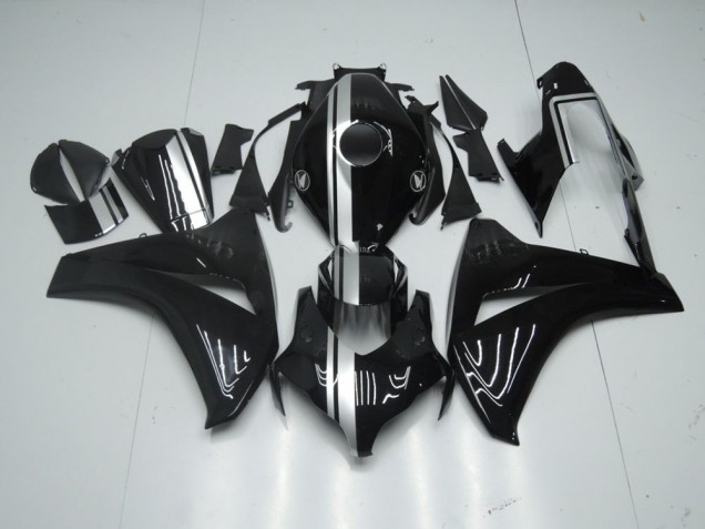 Noir Brillant avec Argent Bande Carénage Honda CBR 1000 RR 2008-2011 Noir Brillant avec Argent Bande Carénage Honda CBR 1000 RR 2008-2011