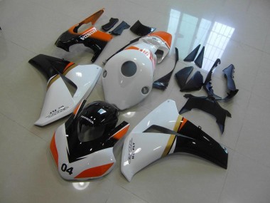 Blanc et Noir et Orange Courses Carénage Honda CBR 1000 RR 2008-2011 Abordables